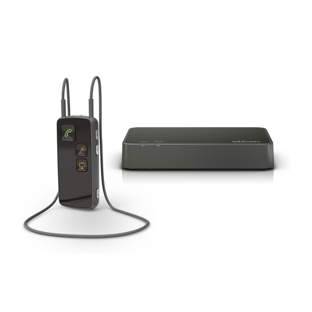 Oticon ConnectLine™ Set-TV-Adapter-Oticon-schwarz-TV-Adapter-heargood.de